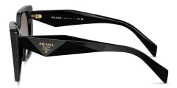 Shop PRADA Logo Signature Pillow Sunglasses in Black online.