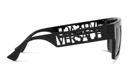 Shop VERSACE 90s Vintage Logo Sunglasses in Black online.