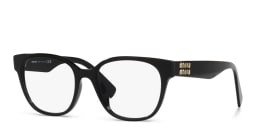 Shop MIU MIU Square Eyeglasses in Black online.