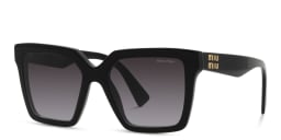 Shop MIU MIU Oversized Square Sunglasses in Black online.