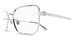 Shop MONTBLANC Wide Rectangle Eyeglasses in Silver online.