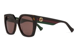 Shop GUCCI Oversized Square Sunglasses in Havana online.