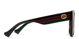 Shop GUCCI Oversized Square Sunglasses in Havana online.
