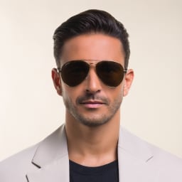 تسوق نظارات شمسية أفياتور غوتشي بلون ذهبي أونلاين.