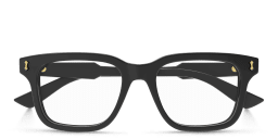 Shop GUCCI Square Eyeglasses in Black online.