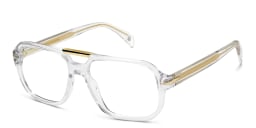 Shop DAVID BECKHAM Rectangle Eyeglasses in Crystal Gold online.