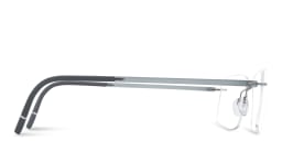 Shop Silhouette Rimless Wide Square Eyeglasses in Grey online.