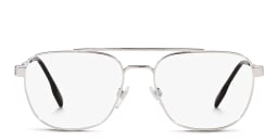 Shop BURBERRY Wide Square Eyeglasses in Silver online.