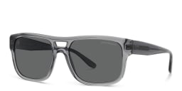 Shop Emporio Armani Logo Pillow Sunglasses in Transparent Grey online.