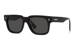 Shop BURBERRY Square Sunglasses in Black online.