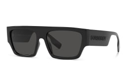 Shop BURBERRY Square Sunglasses in Black online.