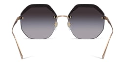 Shop BVLGARI Oversized Rimless Irregular Sunglasses in Gold online.