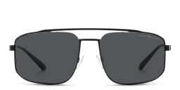 Shop Emporio Armani Logo Square Sunglasses in Matte Black online.