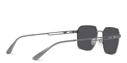 Shop Emporio Armani Rectangle Sunglasses in Matte Gunmetal online.