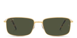 Shop Ray-Ban Unisex Rectangle Sunglasses in Gold online.