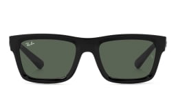 Shop Ray-Ban Warren Unisex Rectangle Sunglasses in Black online.