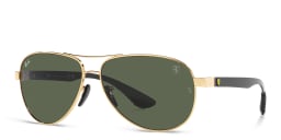 Shop Ray-Ban Unisex Aviator Sunglasses in Gold online.