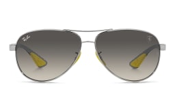 Shop Ray-Ban Unisex Aviator Sunglasses in Silver online.