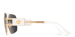 Shop VERSACE Medusa-Embellished Pilot Sunglasses in Gold online.