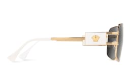 Shop VERSACE Medusa-Embellished Pilot Sunglasses in Gold online.
