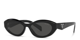 Shop PRADA Irregular Sunglasses in Black online.