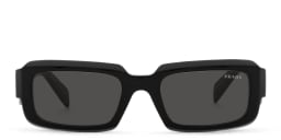 Shop PRADA Rectangle Sunglasses in Black online.