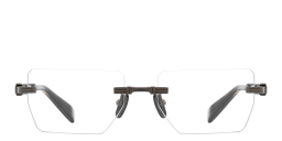 Shop BALMAIN Unisex Rimless Rectangle Eyeglasses in Black online.