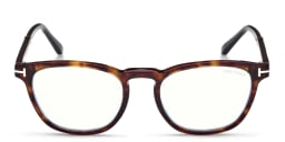 Shop TOM FORD Unisex Round Eyeglasses in Dark Havana online.