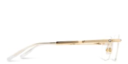 Shop MONTBLANC Rimless Rectangle Eyeglasses in Gold online.