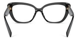 Shop MIU MIU Wide Cat-Eye Eyeglasses in Black online.