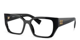 Shop MIU MIU Rectangle Eyeglasses in Black online.