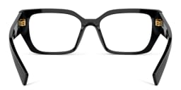 Shop MIU MIU Rectangle Eyeglasses in Black online.