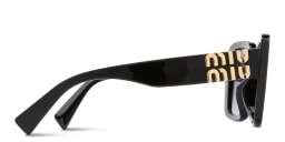 Shop MIU MIU Irregular Sunglasses in Black online.