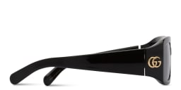 Shop GUCCI GG Rectangle Sunglasses in Black online.