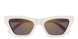 Shop Cartier Double 'C'de Cartier Cat-Eye Sunglasses in White online.