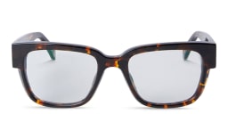 Shop OFF WHITE Style 59 Unisex Square Eyeglasses in Havana online.