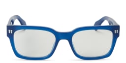 Shop OFF WHITE Style 53 Unisex Wide Square Eyeglasses in Blue online.