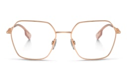 Shop BURBERRY Logo Irregular Eyeglasses in Rose Gold online.