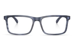 Shop Emporio Armani Wide Pillow Eyeglasses in Shiny Blue/Top Smoke online.