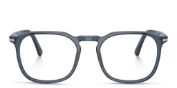 Shop PERSOL Unisex Panthos Eyeglasses in Transparent Blue online.