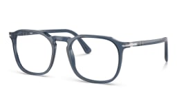 Shop PERSOL Unisex Panthos Eyeglasses in Transparent Blue online.