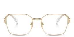 Shop PRADA Wide Irregular Eyeglasses in Pale Gold online.