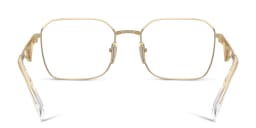 Shop PRADA Wide Irregular Eyeglasses in Pale Gold online.