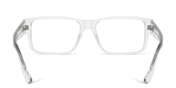 Shop VERSACE Medusa Wide Rectangle Eyeglasses in Clear online.
