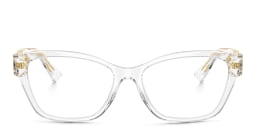 Shop VERSACE Medusa Cat-Eye Eyeglasses in Transparent online.