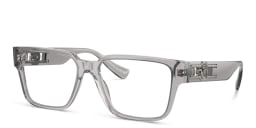Shop VERSACE Rectangle Eyeglasses in Grey Transparent online.