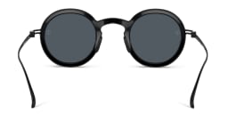 Shop GIORGIO ARMANI Unisex Round Sunglasses in Shiny Black online.