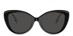 Shop BURBERRY Vintage Check Cat-Eye Sunglasses in Black online.