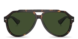 Shop Dolce & Gabbana Pilot Sunglasses in Havana online.