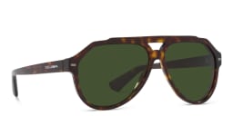 Shop Dolce & Gabbana Pilot Sunglasses in Havana online.